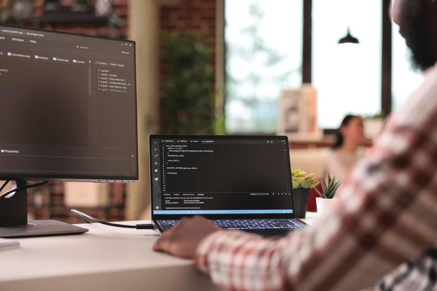 Detailed test planning session with team reviewing software requirements